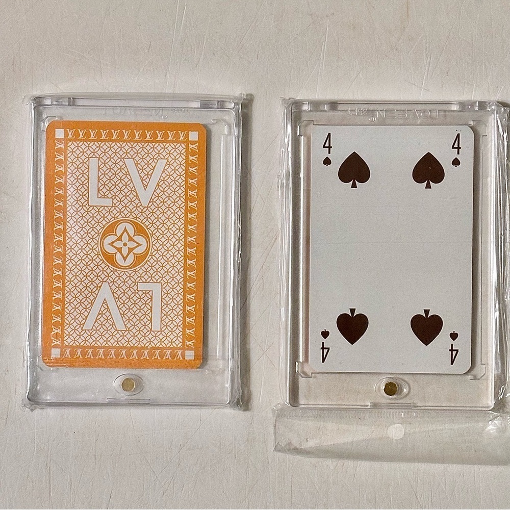 Collectable Louis Vuitton Yellow Playing Card 4 of Spades with COA